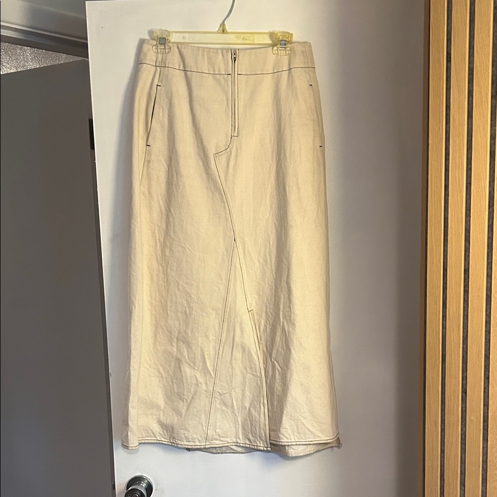 Zero + Maria Cornejo Cream Pencil Skirt